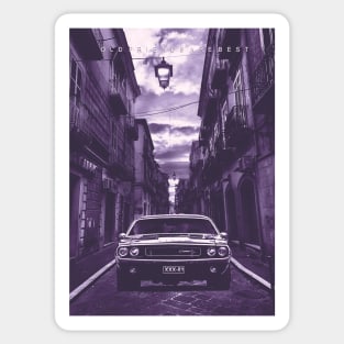 Classic Car in Purple scale Sticker